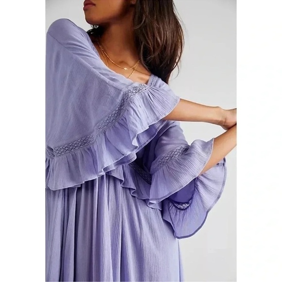 New Free People Paradiso Lace Maxi Dress Purple Small - Picture 3 of 13